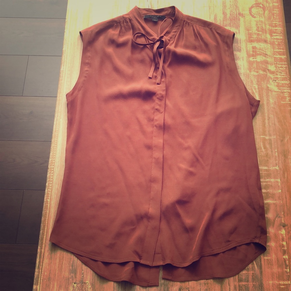 AllSaints Tie Blouse